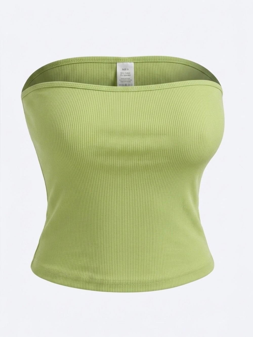 Klassy Network Light Green Ribbed Strapless Brami